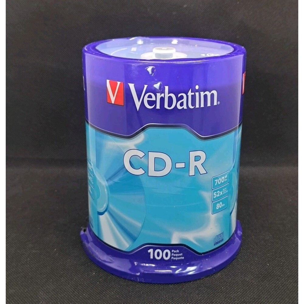 Verbatim CD-R 52X 100 Pack Recordable Blank Discs 700MB 80 Min SEALED New CD
